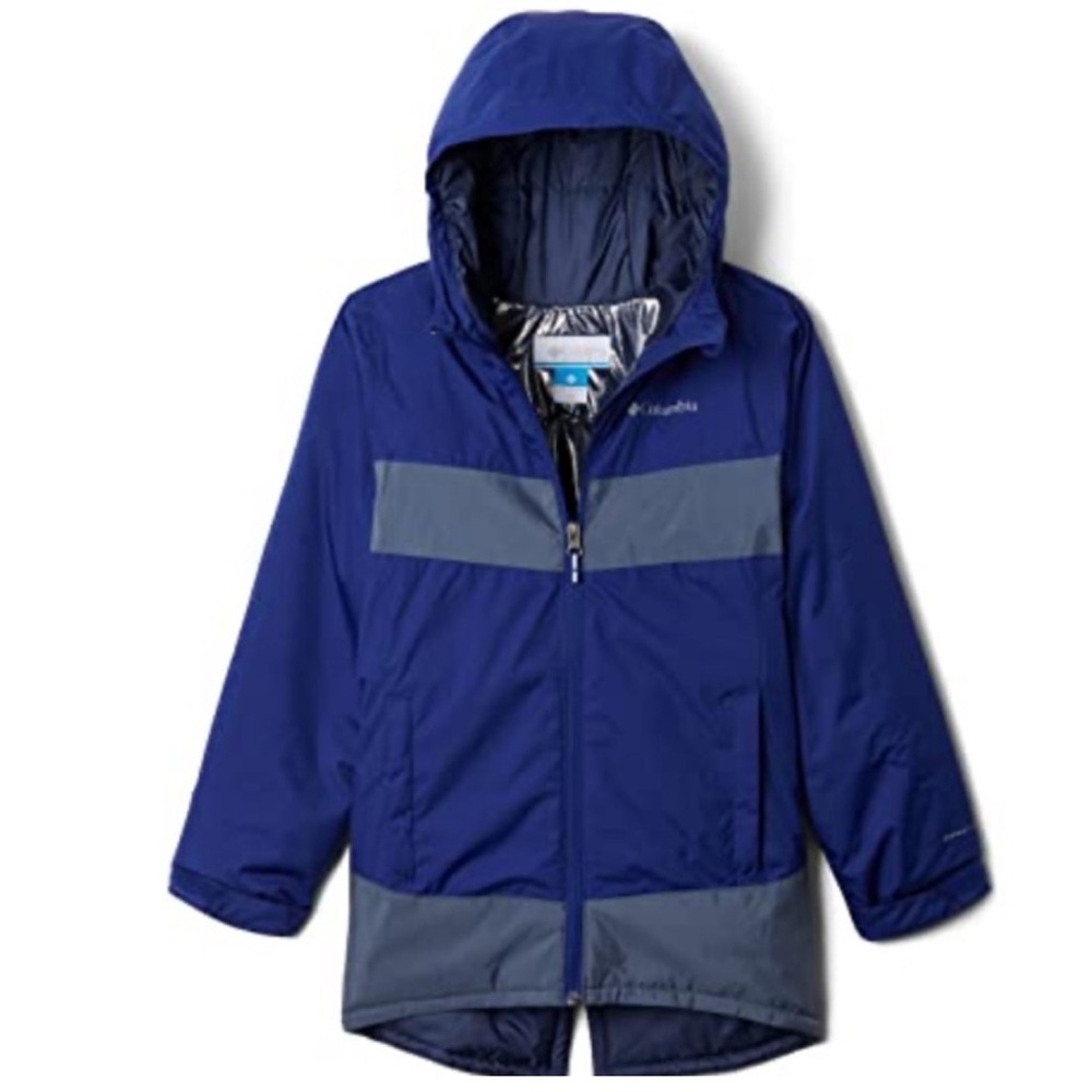 Columbia Oso Mountain Blue Insulated Jacket Coat Boy Or Girl Sz S 7/8 Omni Heat